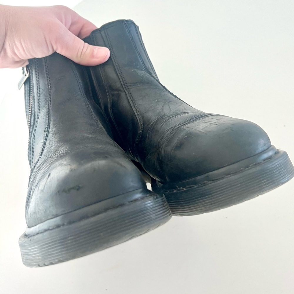 Dr. Martens Black Leather Side-Zip Ankle Boots - Picture 3 of 16